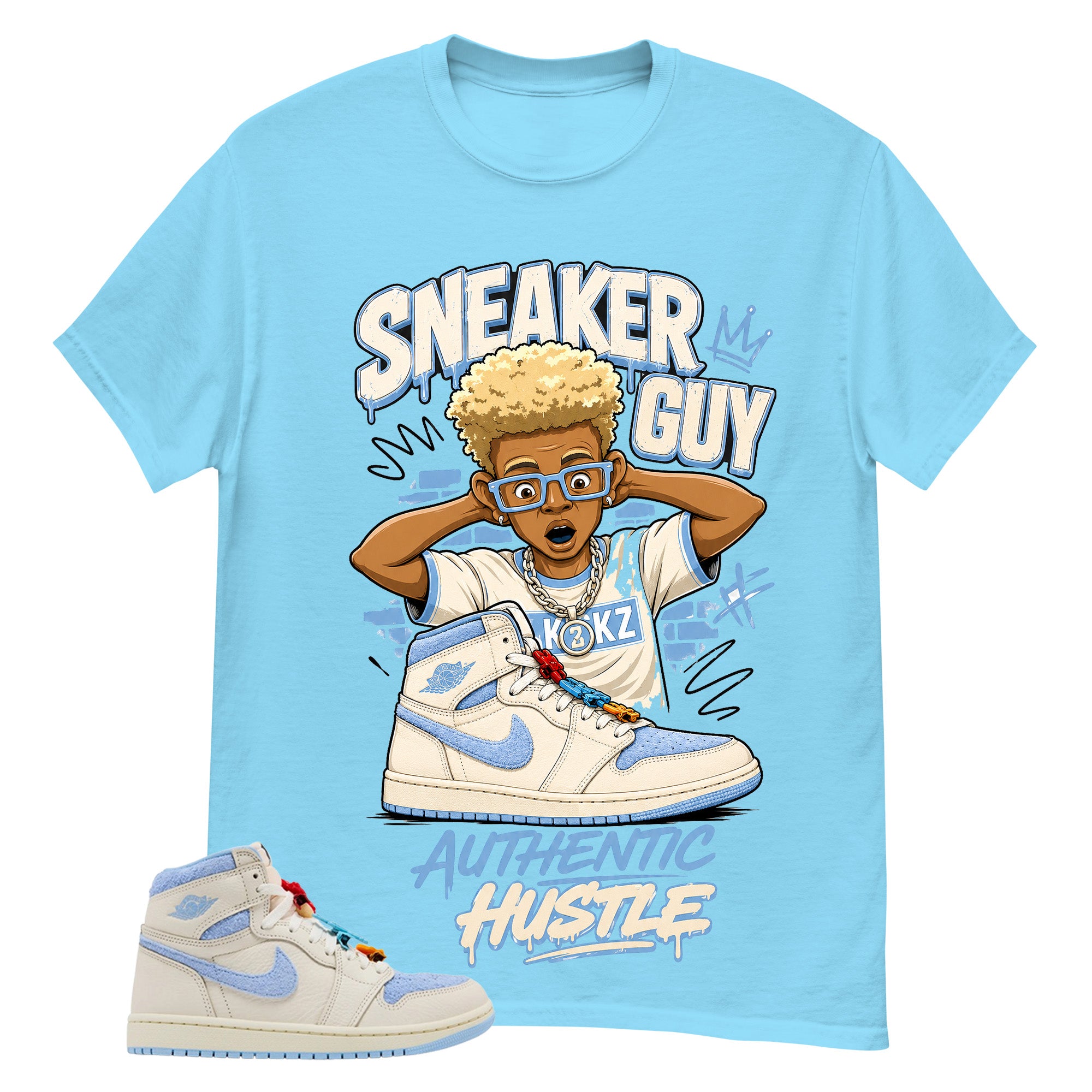 Blue Pale Ivory Pyschic Blue Wmns 1s Shirt Sneaker Guy Graphic
