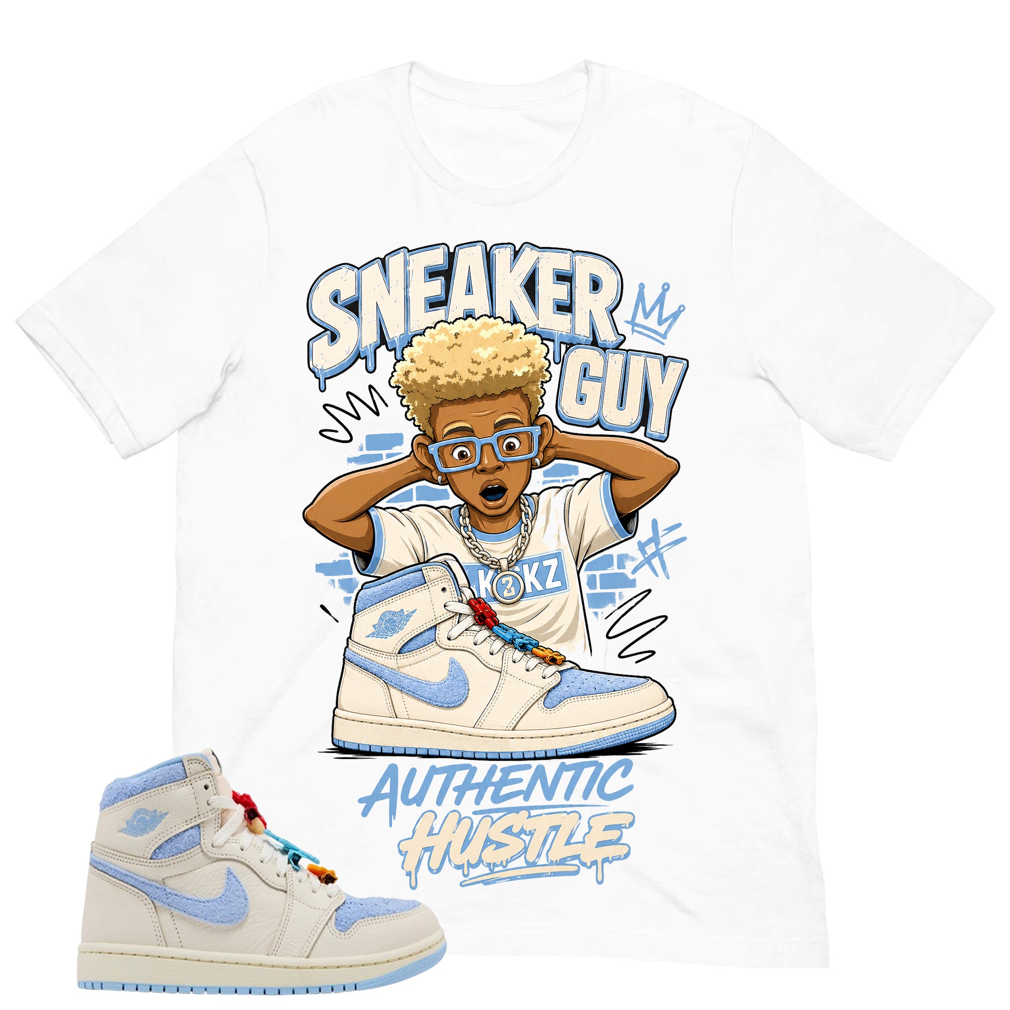 Blue Pale Ivory Pyschic Blue Wmns 1s Shirt Sneaker Guy Graphic