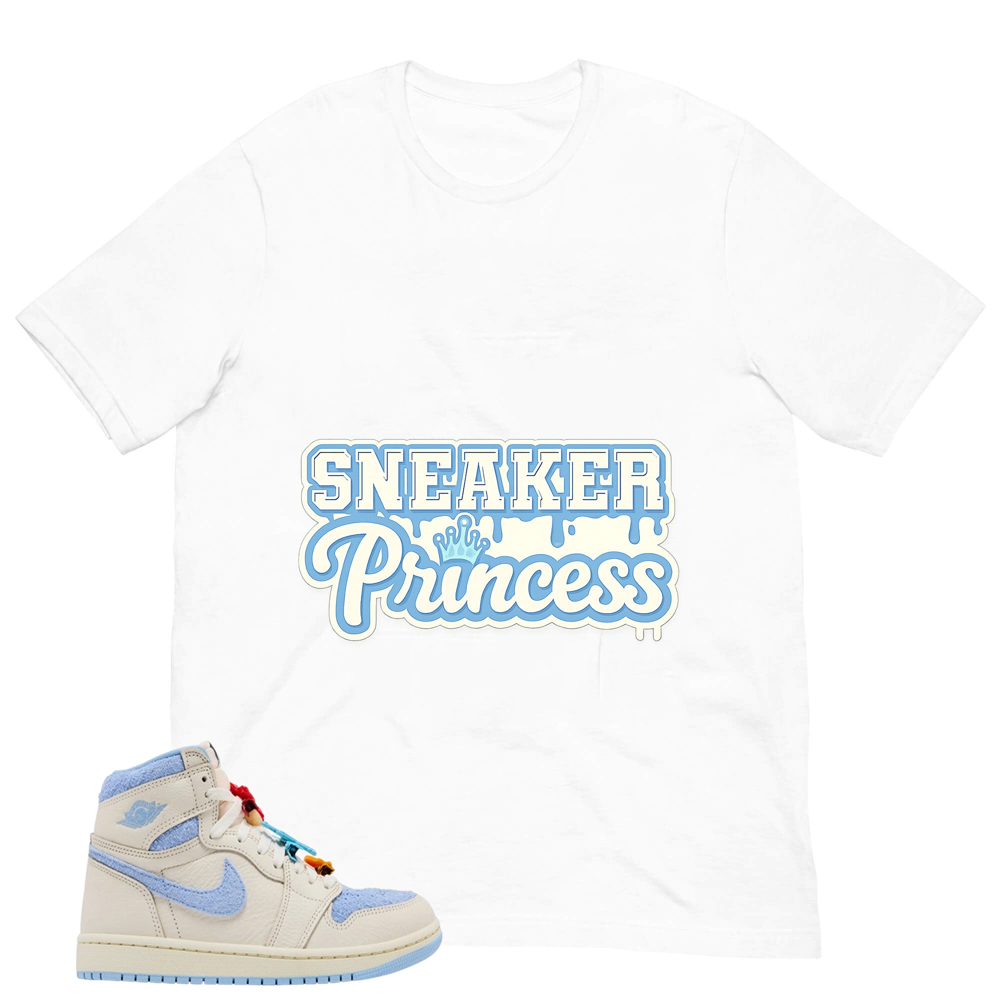 Blue Pale Ivory Pyschic Blue Wmns 1s Shirt Sneaker Princess Graphic