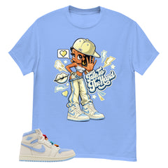 Blue Pale Ivory Pyschic Blue Wmns 1s Shirt Talk To The Hand Graphic