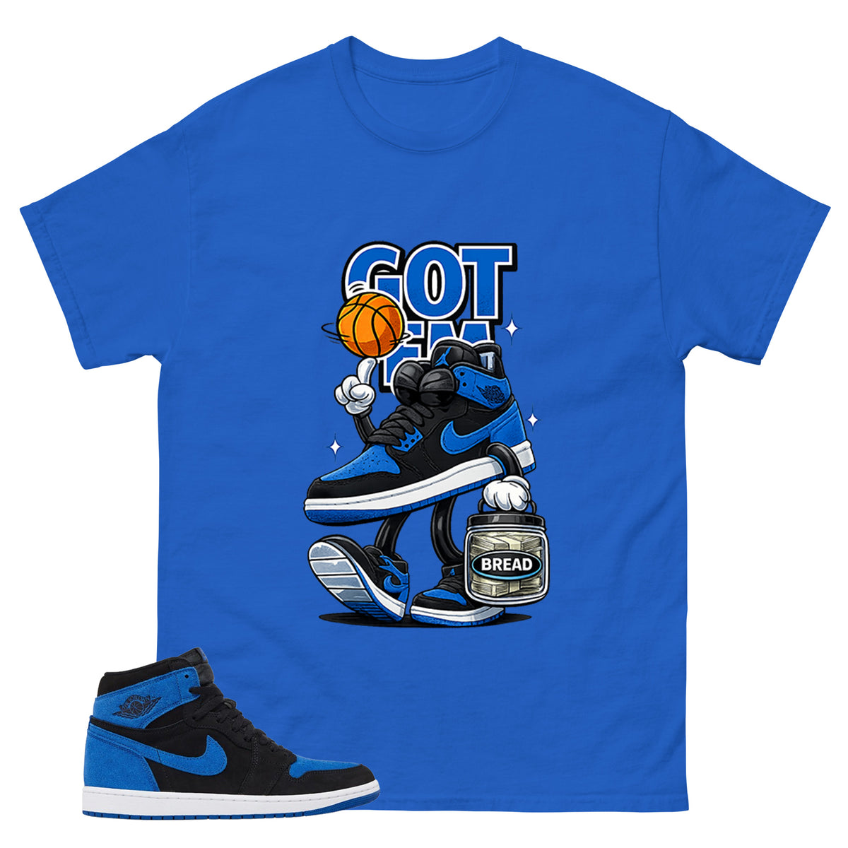 Blue Royal Reimagined 1s Zadago Shirt Got Em Bread Graphic