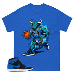 Blue Royal Reimagined 1s Zadago Shirt Raging Bull Graphic