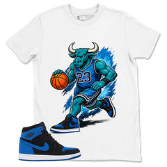Blue Royal Reimagined 1s Zadago Shirt Raging Bull Graphic
