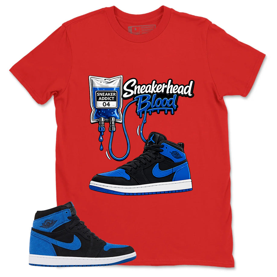Blue Royal Reimagined 1s Zadago Shirt Sneakerhead Blood Graphic