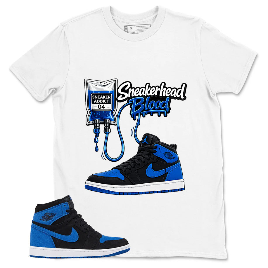 Blue Royal Reimagined 1s Zadago Shirt Sneakerhead Blood Graphic