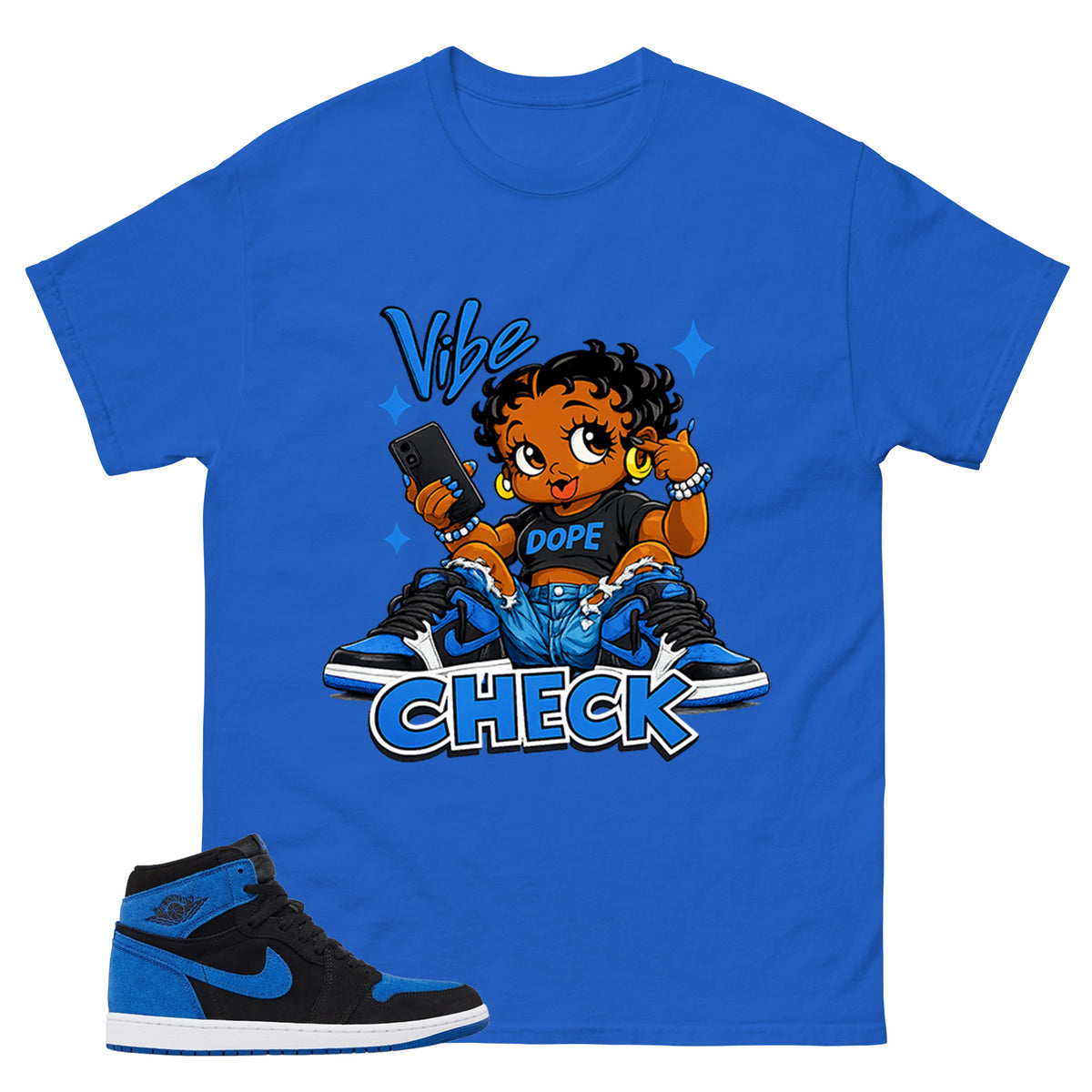Blue Royal Reimagined 1s Zadago Shirt Vibe Check Graphic