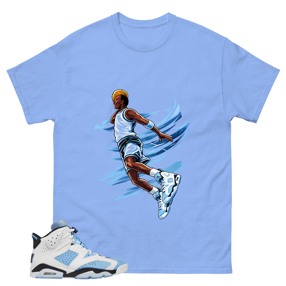 Blue UNC Home 6s Zadago Shirt Air Ball Graphic