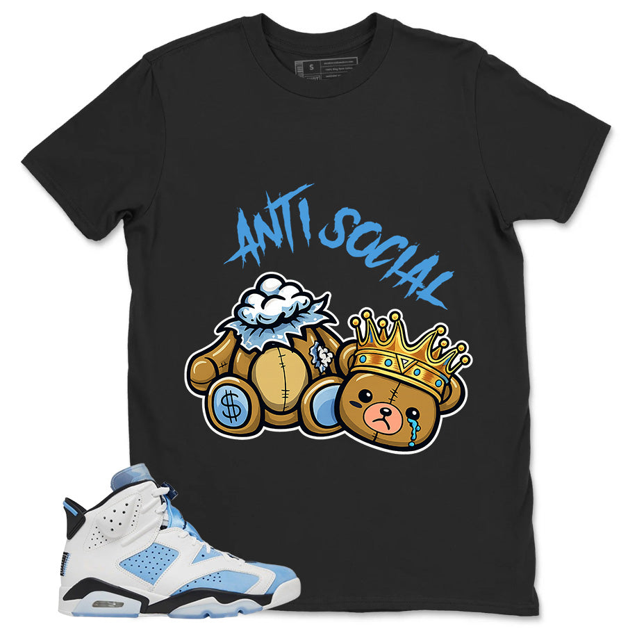 Blue UNC Home 6s Zadago Shirt Anti Social Graphic