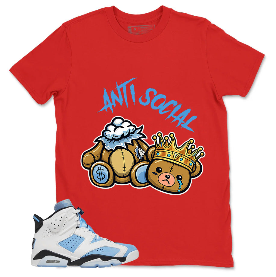 Blue UNC Home 6s Zadago Shirt Anti Social Graphic
