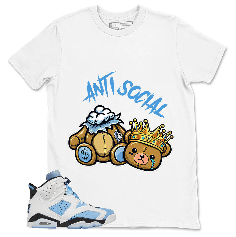 Blue UNC Home 6s Zadago Shirt Anti Social Graphic