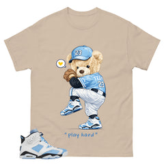 Blue UNC Home 6s Zadago Shirt Baseball Play Hard Bear Graphic