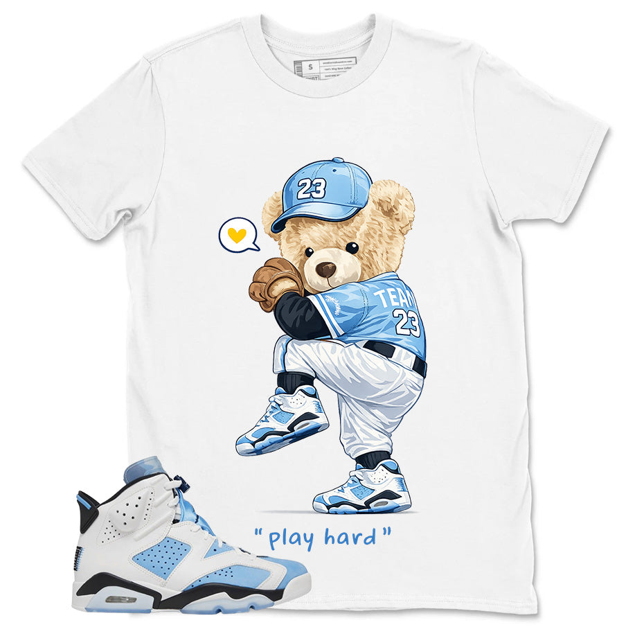 Blue UNC Home 6s Zadago Shirt Baseball Play Hard Bear Graphic