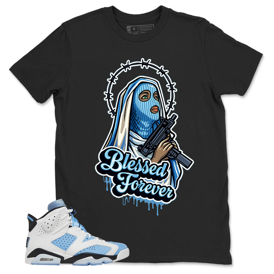 Blue UNC Home 6s Zadago Shirt Blessed Forever Graphic
