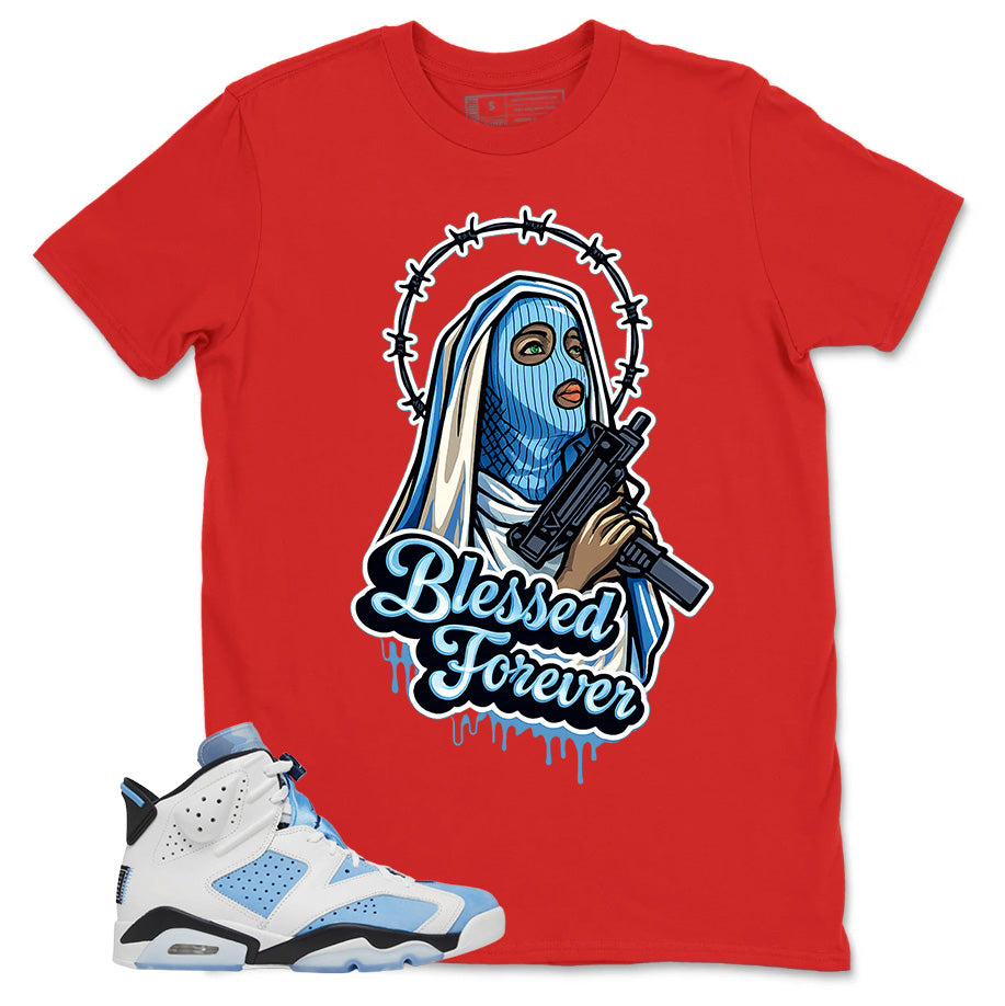 Blue UNC Home 6s Zadago Shirt Blessed Forever Graphic