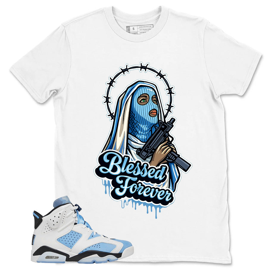 Blue UNC Home 6s Zadago Shirt Blessed Forever Graphic