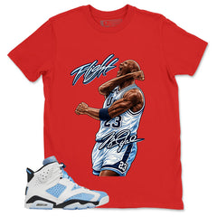 Blue UNC Home 6s Zadago Shirt Flight Victory MJ Graphic