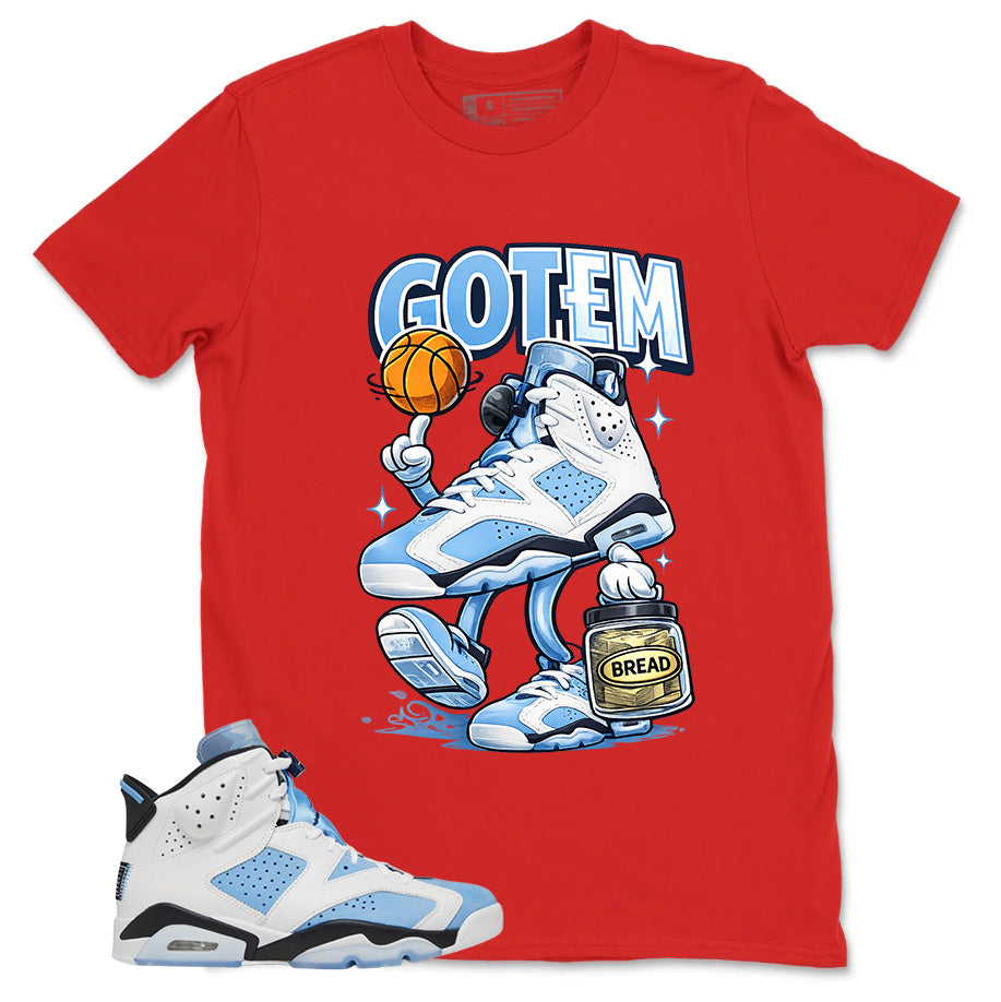Blue UNC Home 6s Zadago Shirt Got Em Bread Graphic