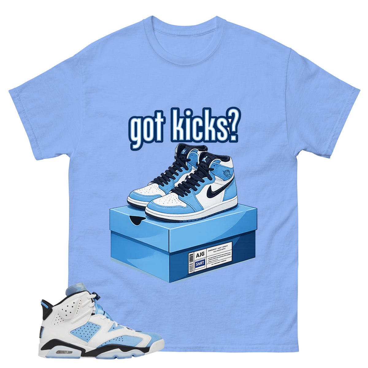 Blue UNC Home 6s Zadago Shirt Got Kicks Graphic
