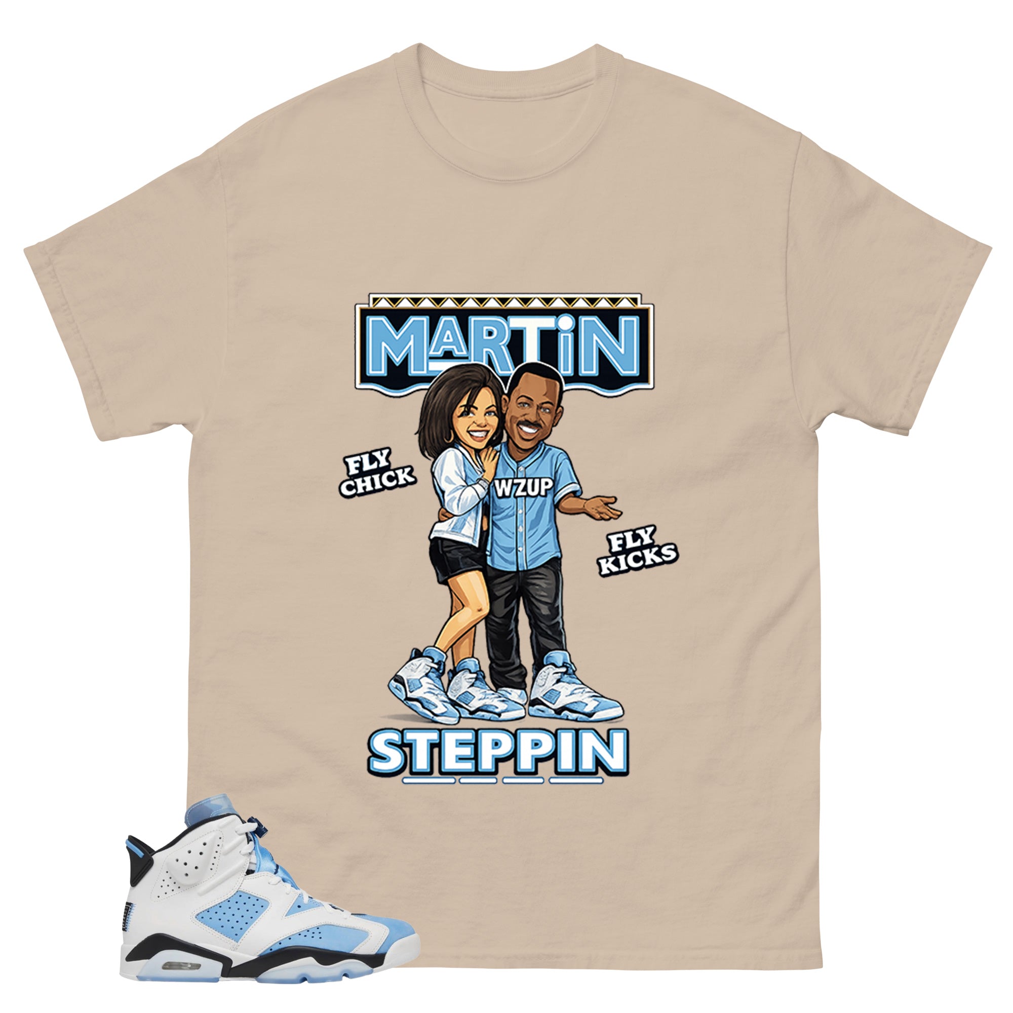 Blue UNC Home 6s Zadago Shirt Martin Steppin Graphic