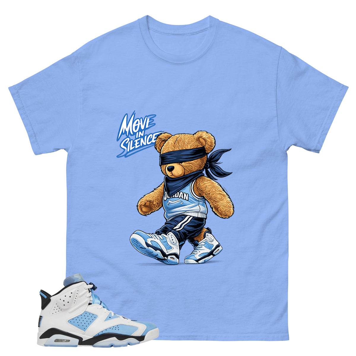 Blue UNC Home 6s Zadago Shirt Move In Silence Graphic