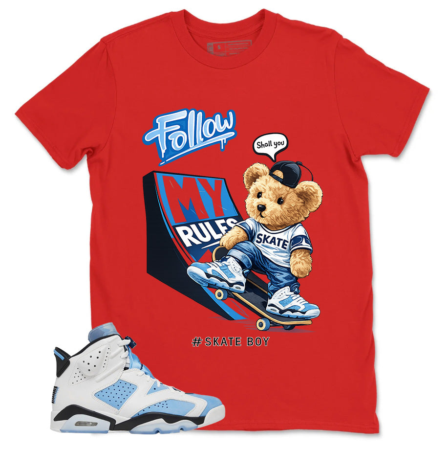 Blue UNC Home 6s Zadago Shirt Skate Boy Graphic