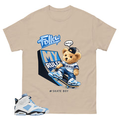 Blue UNC Home 6s Zadago Shirt Skate Boy Graphic