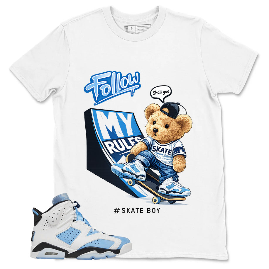 Blue UNC Home 6s Zadago Shirt Skate Boy Graphic