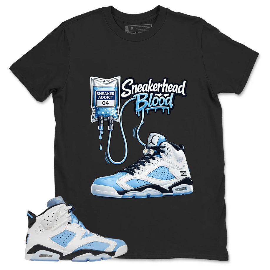 Blue UNC Home 6s Zadago Shirt Sneakerhead Blood Graphic