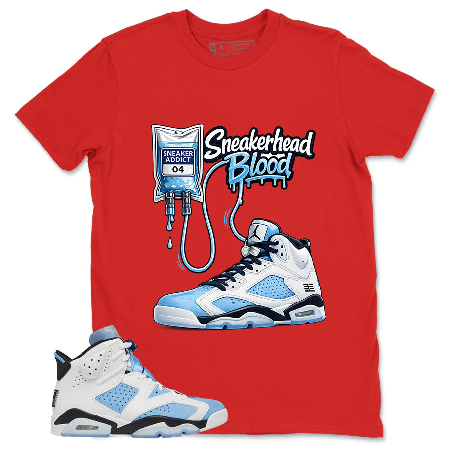 Blue UNC Home 6s Zadago Shirt Sneakerhead Blood Graphic