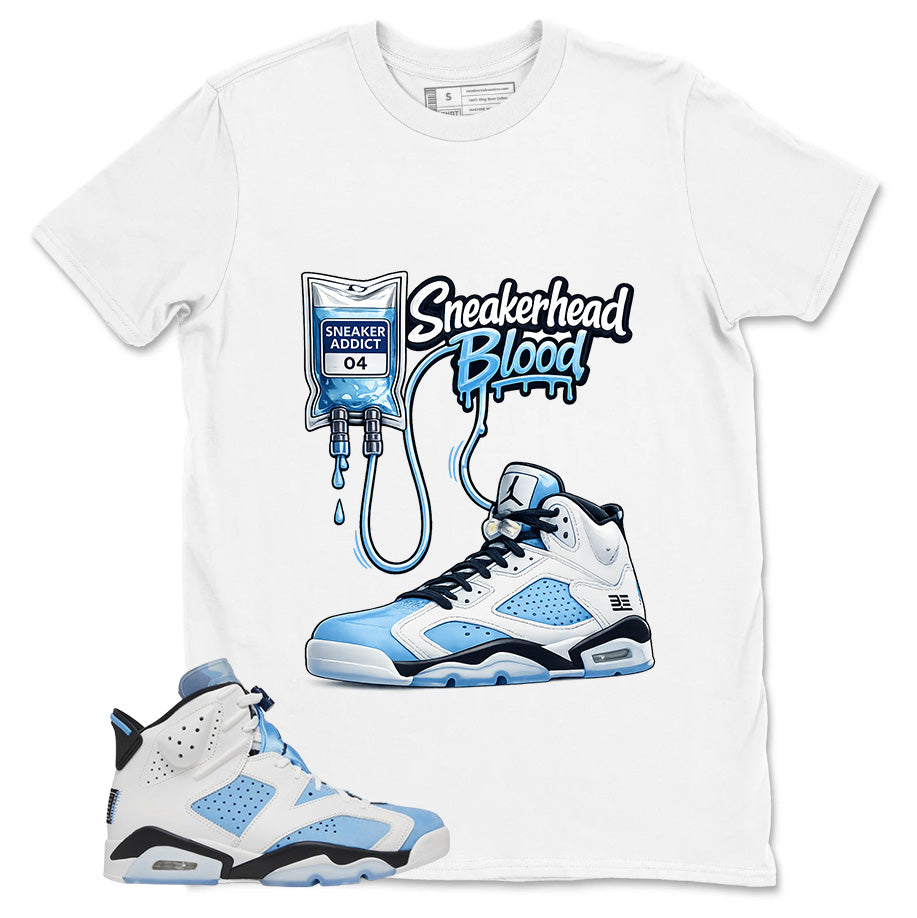 Blue UNC Home 6s Zadago Shirt Sneakerhead Blood Graphic