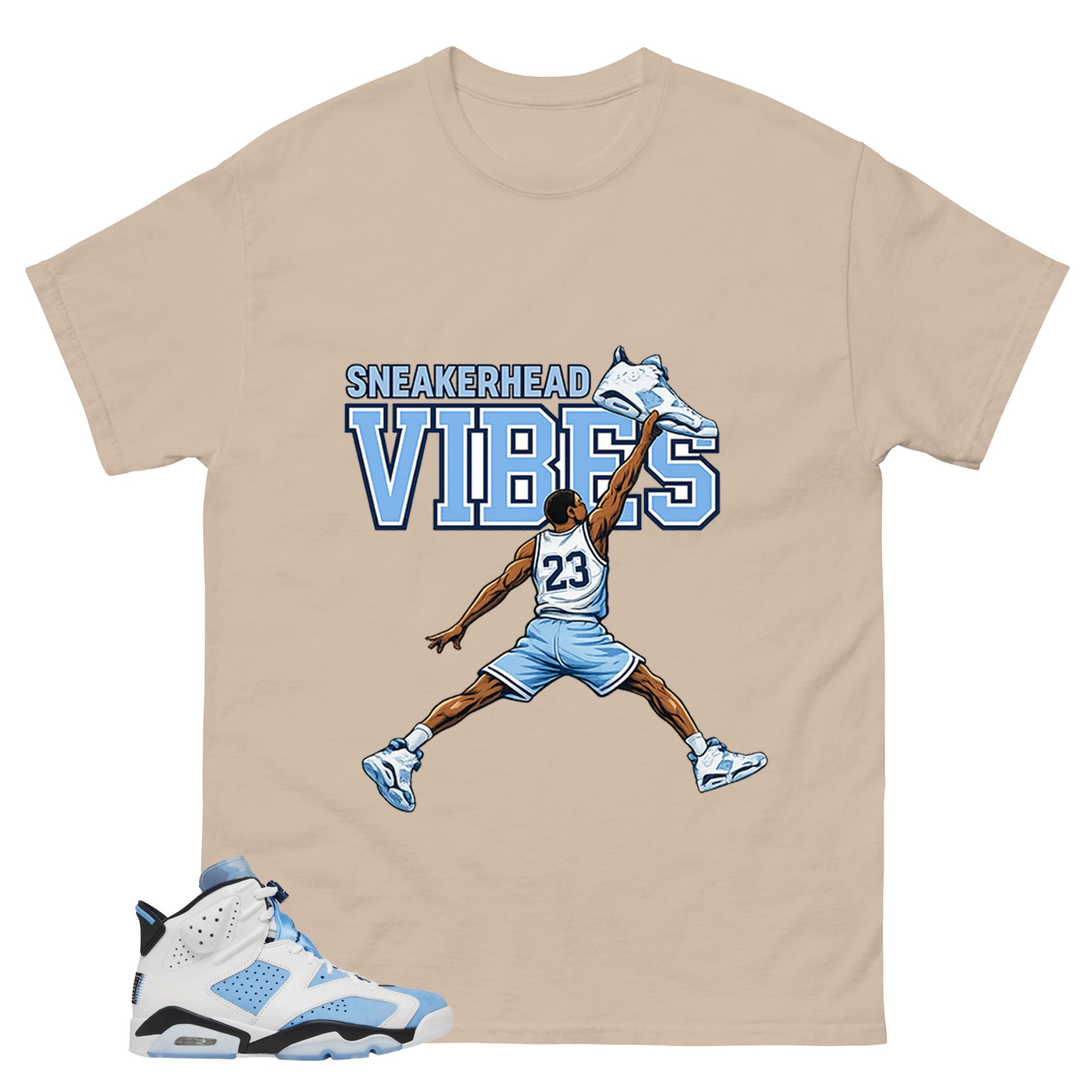 Blue UNC Home 6s Zadago Shirt Sneakerhead Vibes Graphic