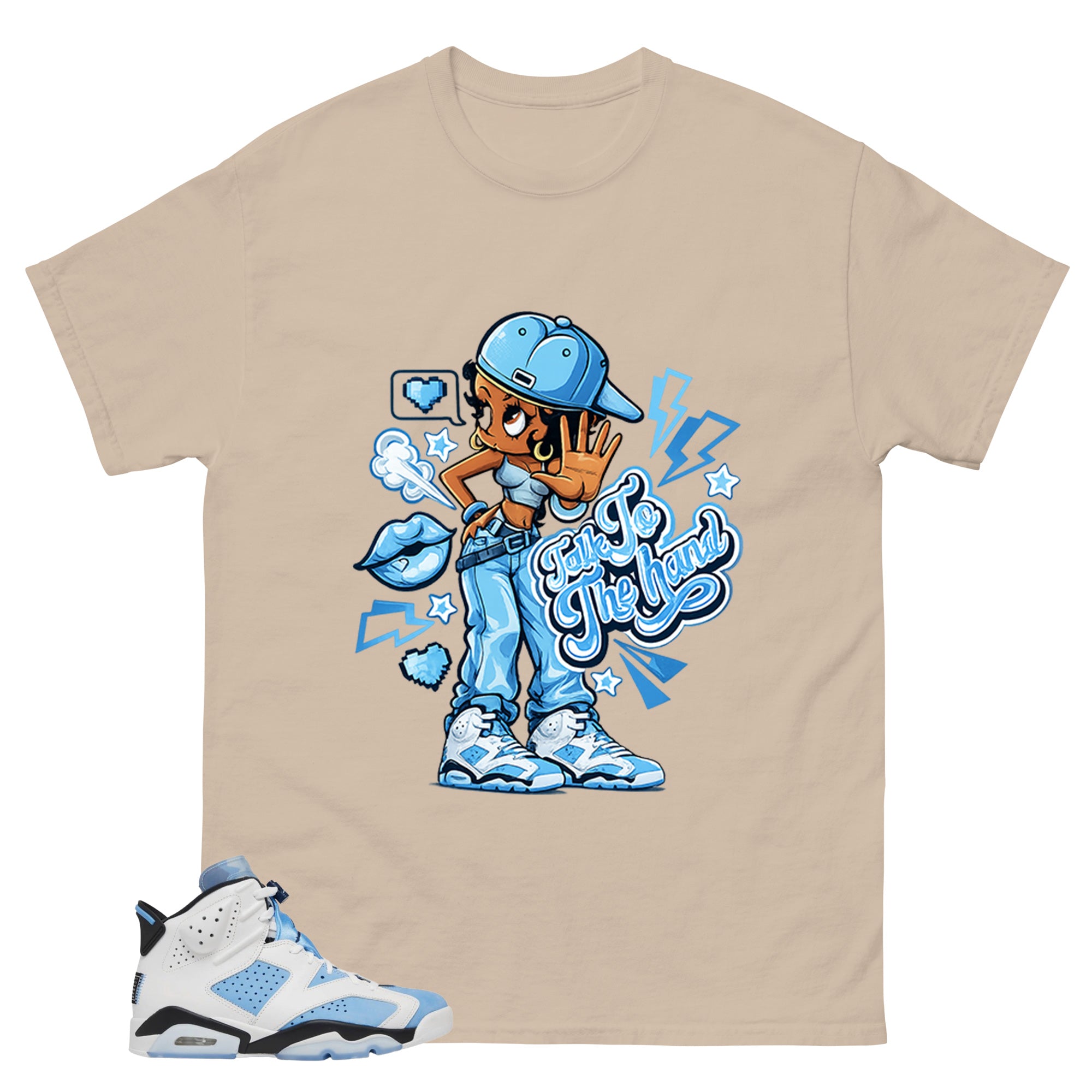Blue UNC Home 6s Zadago Shirt Talk To The Hand Graphic