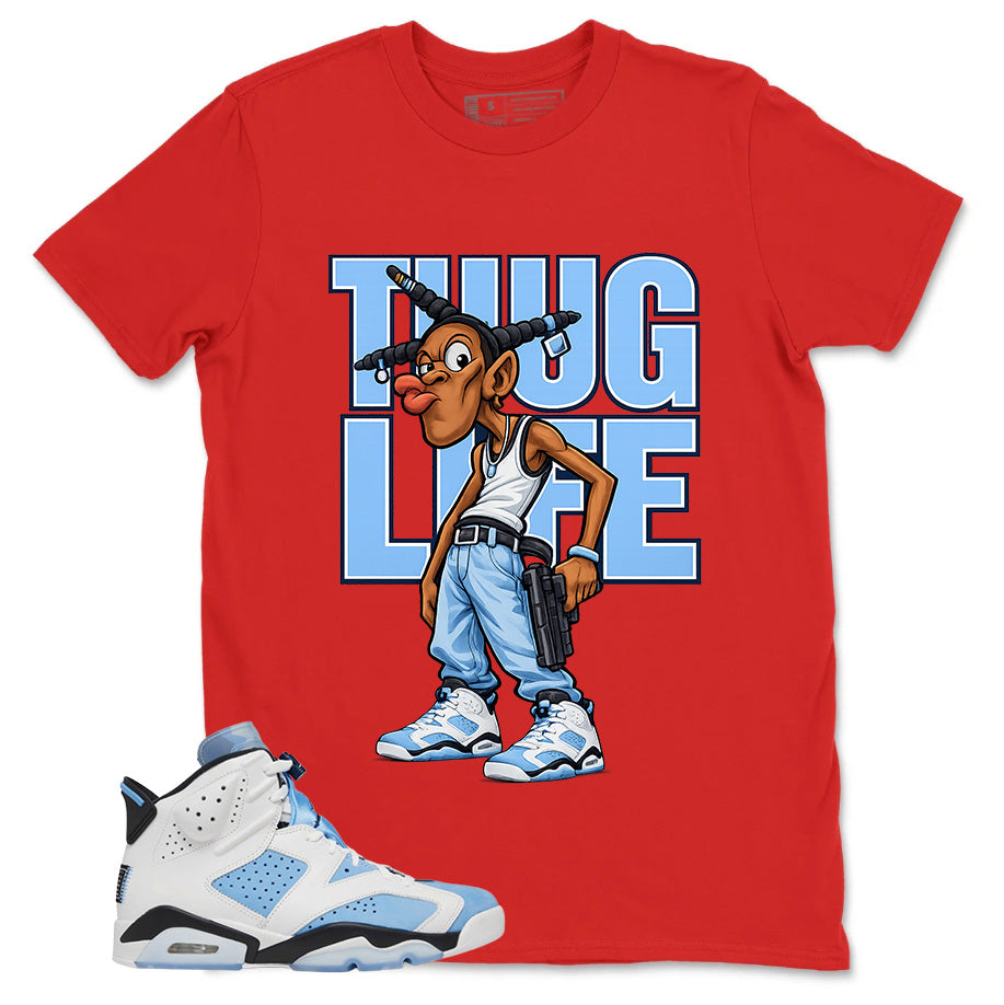 Blue UNC Home 6s Zadago Shirt Thug Life Graphic