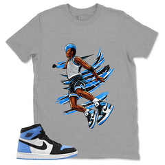 Blue UNC Toe 1s Zadago Shirt Air Ball Graphic