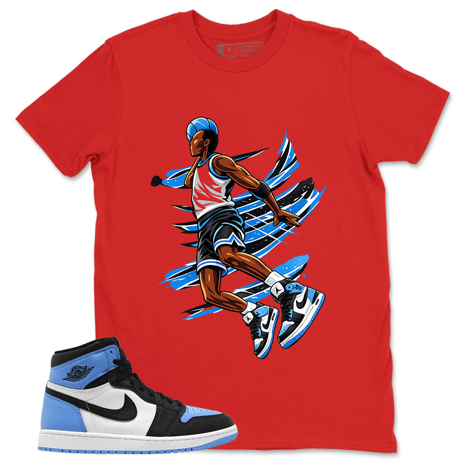 Blue UNC Toe 1s Zadago Shirt Air Ball Graphic