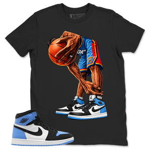 Blue UNC Toe 1s Zadago Shirt Ball Time Graphic