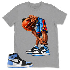 Blue UNC Toe 1s Zadago Shirt Ball Time Graphic