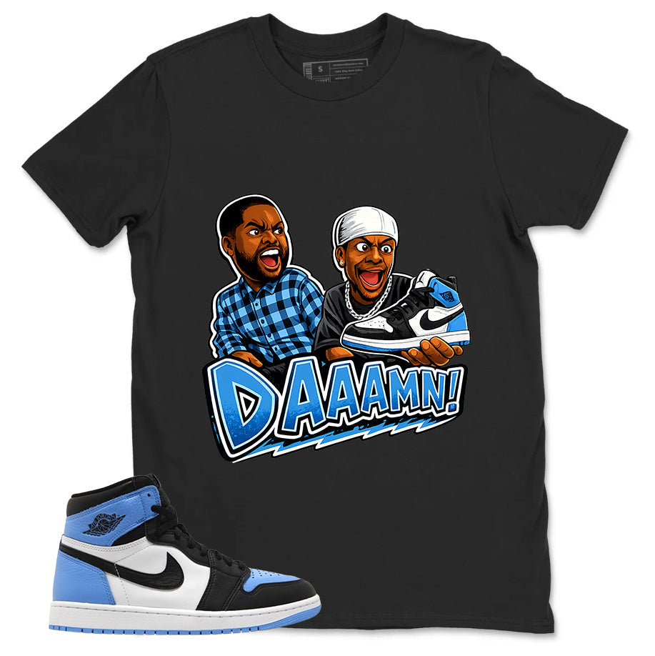 Blue UNC Toe 1s Zadago Shirt Daaamn Sneaker Graphic