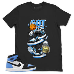 Blue UNC Toe 1s Zadago Shirt Got Em Bread Graphic