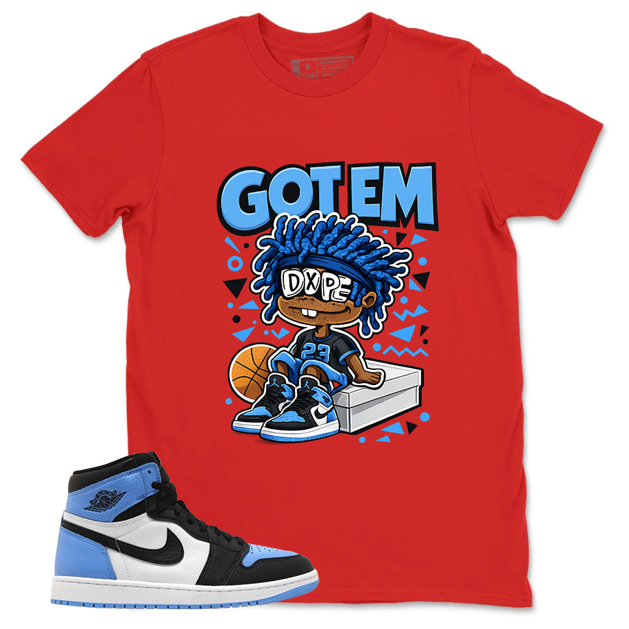Blue UNC Toe 1s Zadago Shirt Got Em Dope Graphic
