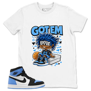 Blue UNC Toe 1s Zadago Shirt Got Em Dope Graphic
