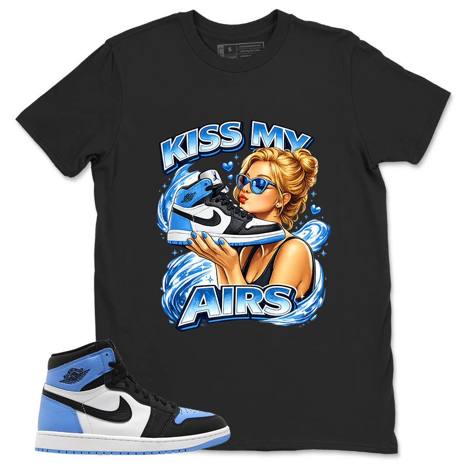Blue UNC Toe 1s Zadago Shirt Kiss My Airs Graphic