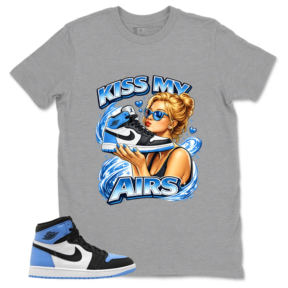 Blue UNC Toe 1s Zadago Shirt Kiss My Airs Graphic