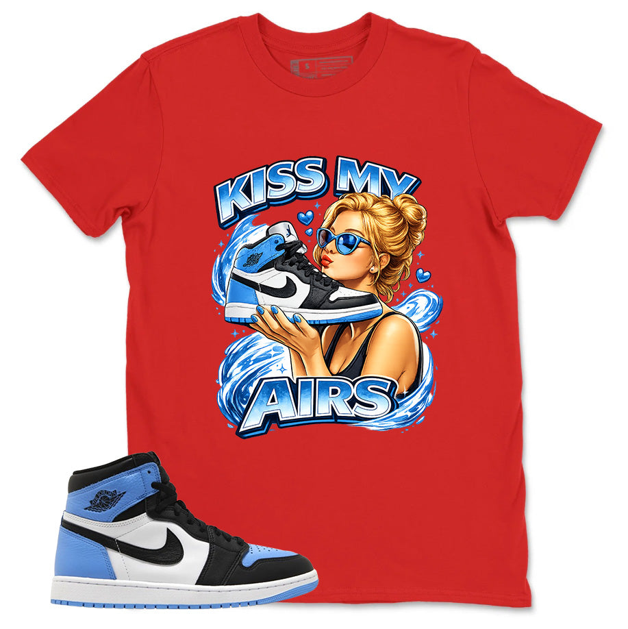 Blue UNC Toe 1s Zadago Shirt Kiss My Airs Graphic