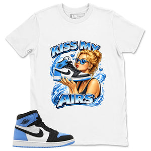 Blue UNC Toe 1s Zadago Shirt Kiss My Airs Graphic