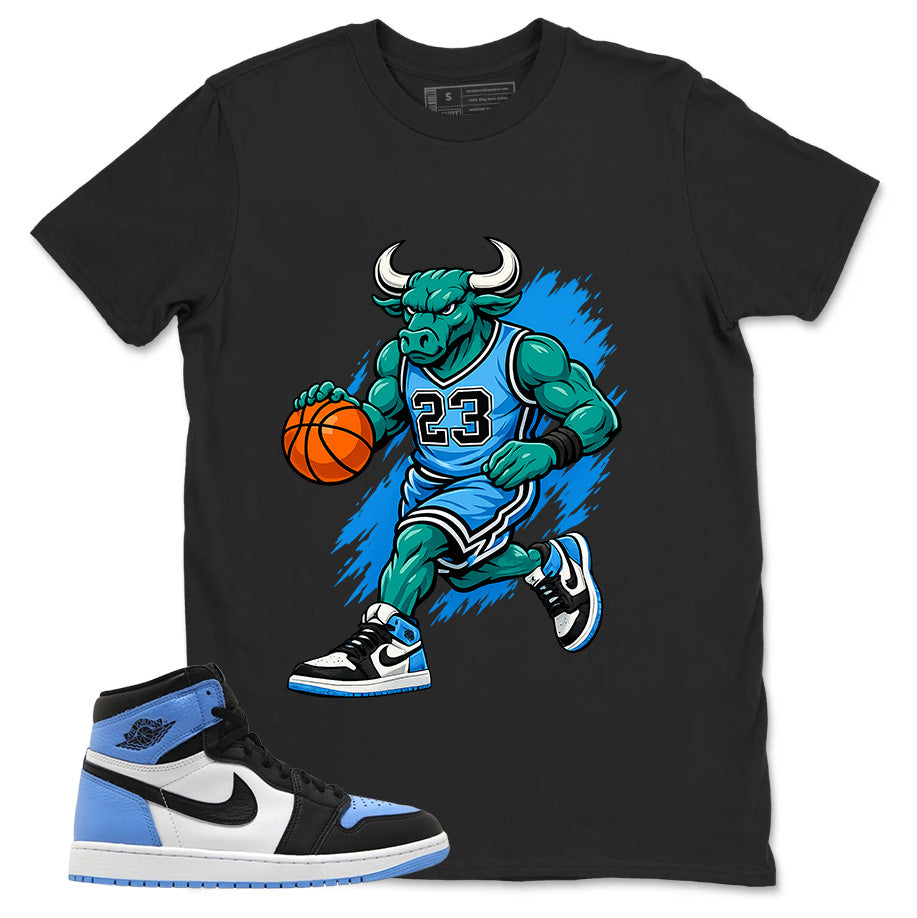 Blue UNC Toe 1s Zadago Shirt Raging Bull Graphic