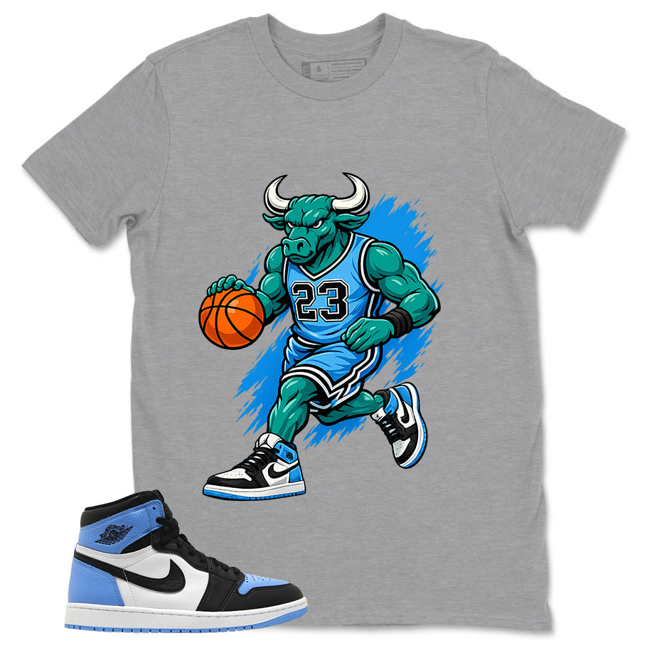 Blue UNC Toe 1s Zadago Shirt Raging Bull Graphic