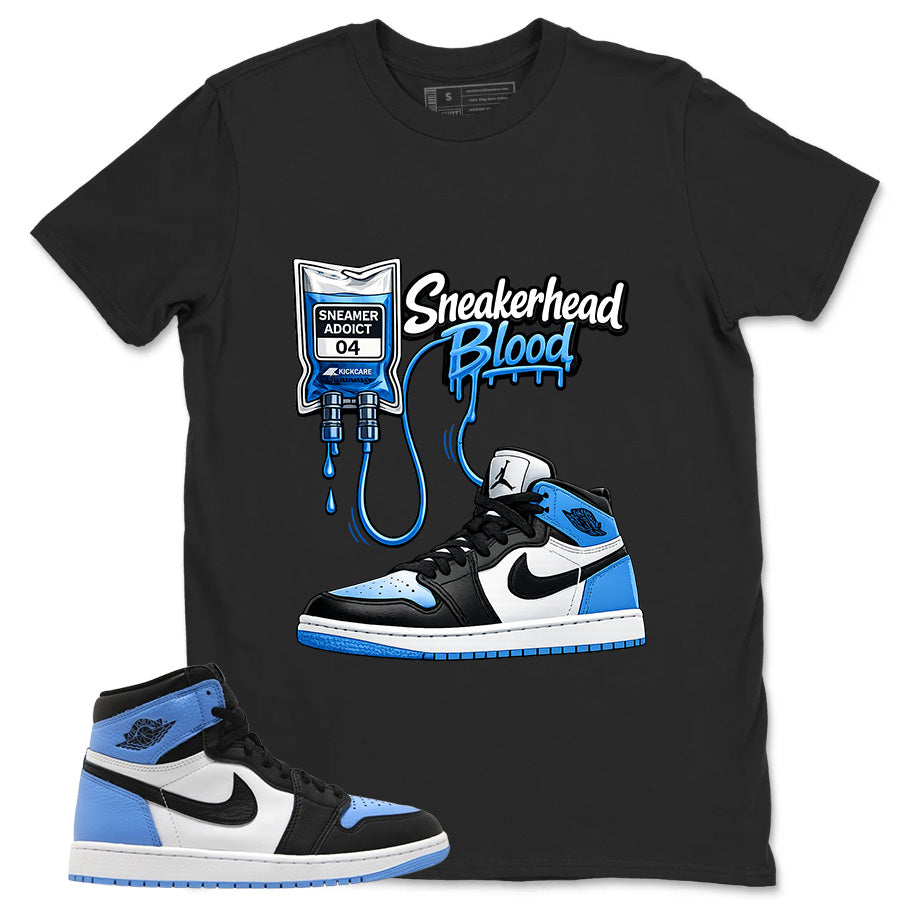 Blue UNC Toe 1s Zadago Shirt Sneakerhead Blood Graphic