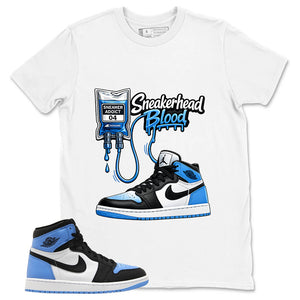 Blue UNC Toe 1s Zadago Shirt Sneakerhead Blood Graphic