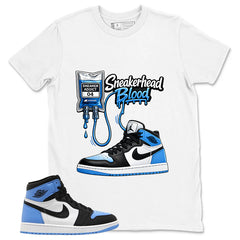 Blue UNC Toe 1s Zadago Shirt Sneakerhead Blood Graphic